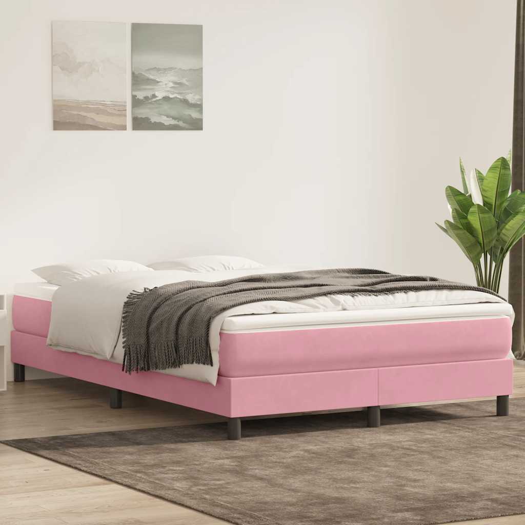 Boxspring zonder matras fluweel roze 140x210 cm