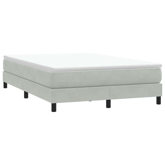 Boxspring zonder matras fluweel lichtgrijs 160x210 cm