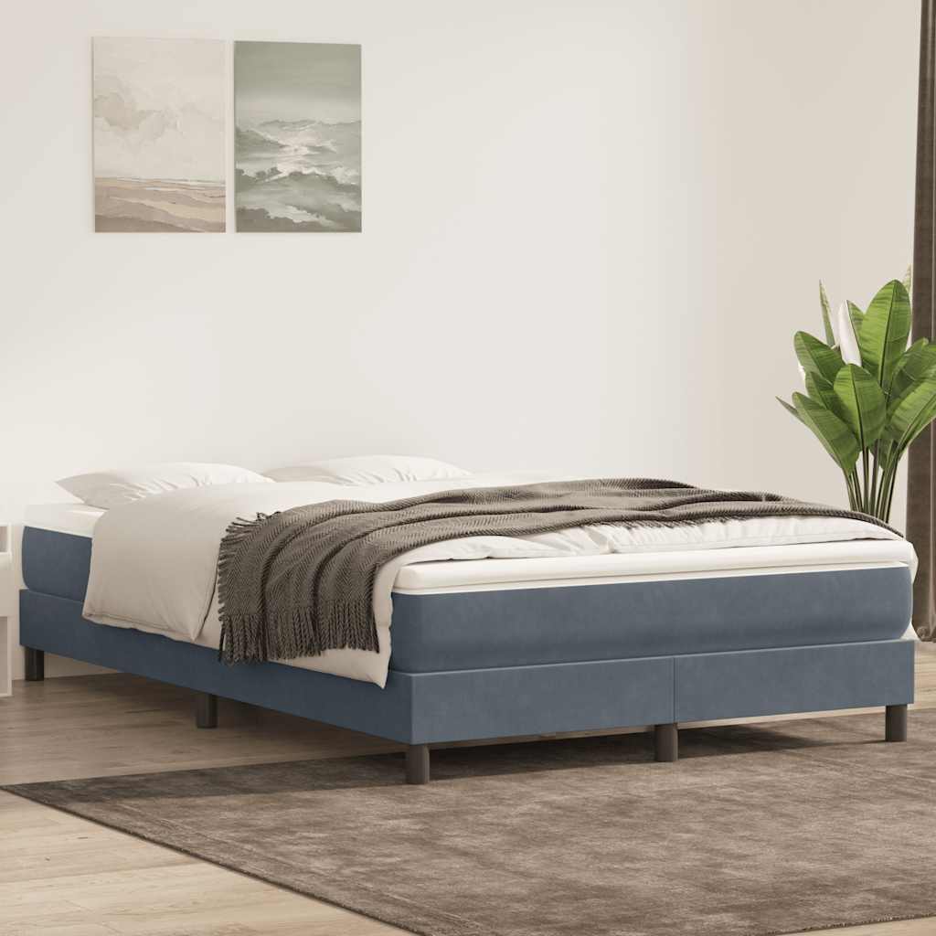 Boxspring zonder matras fluweel donkergrijs 160x210 cm