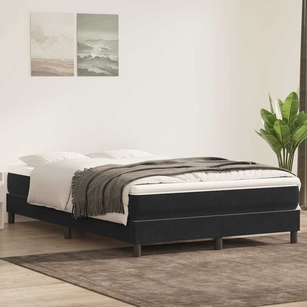 Boxspring zonder matras fluweel zwart 160x210 cm