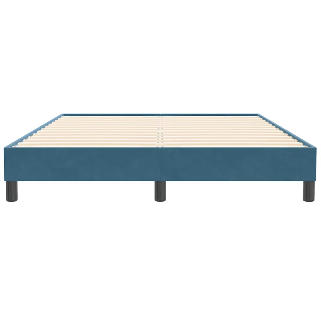 Boxspring zonder matras fluweel donkerblauw 160x210 cm