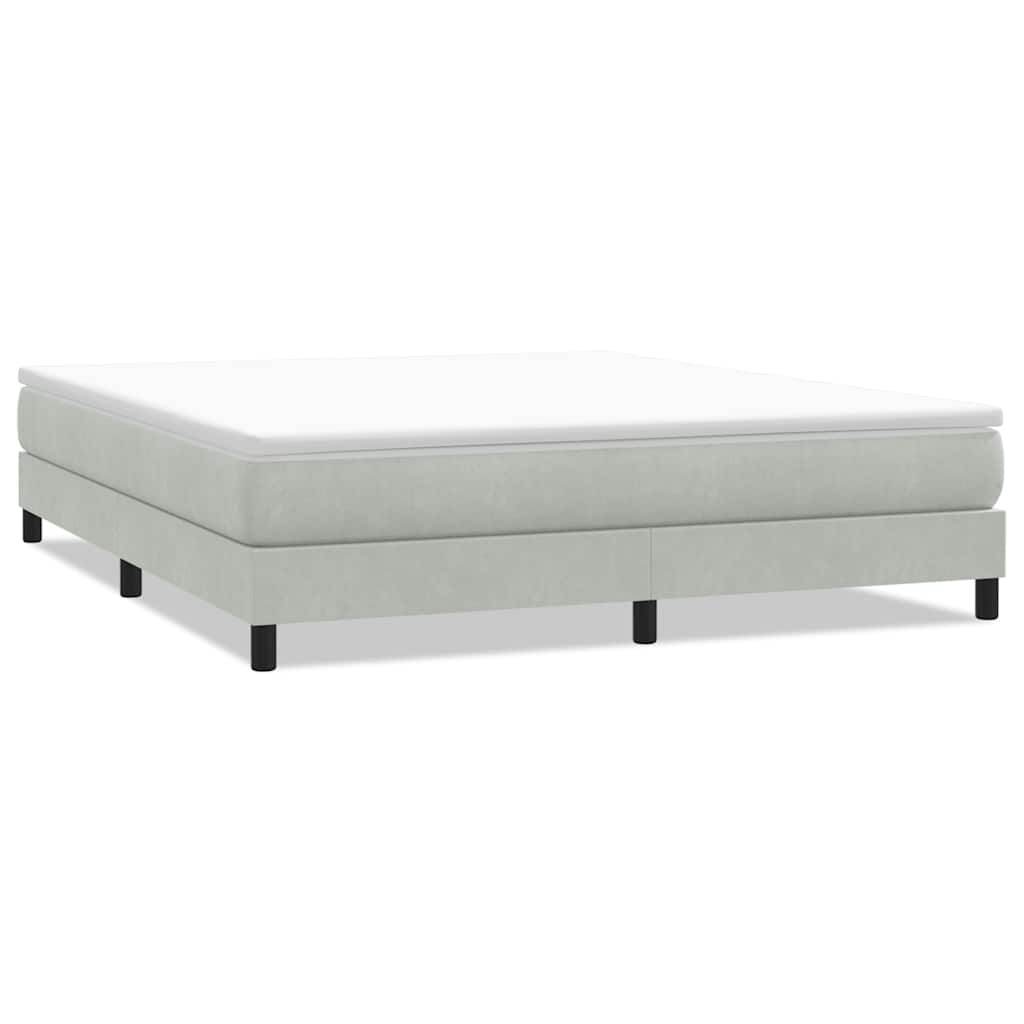 Boxspring zonder matras fluweel lichtgrijs 180x210 cm