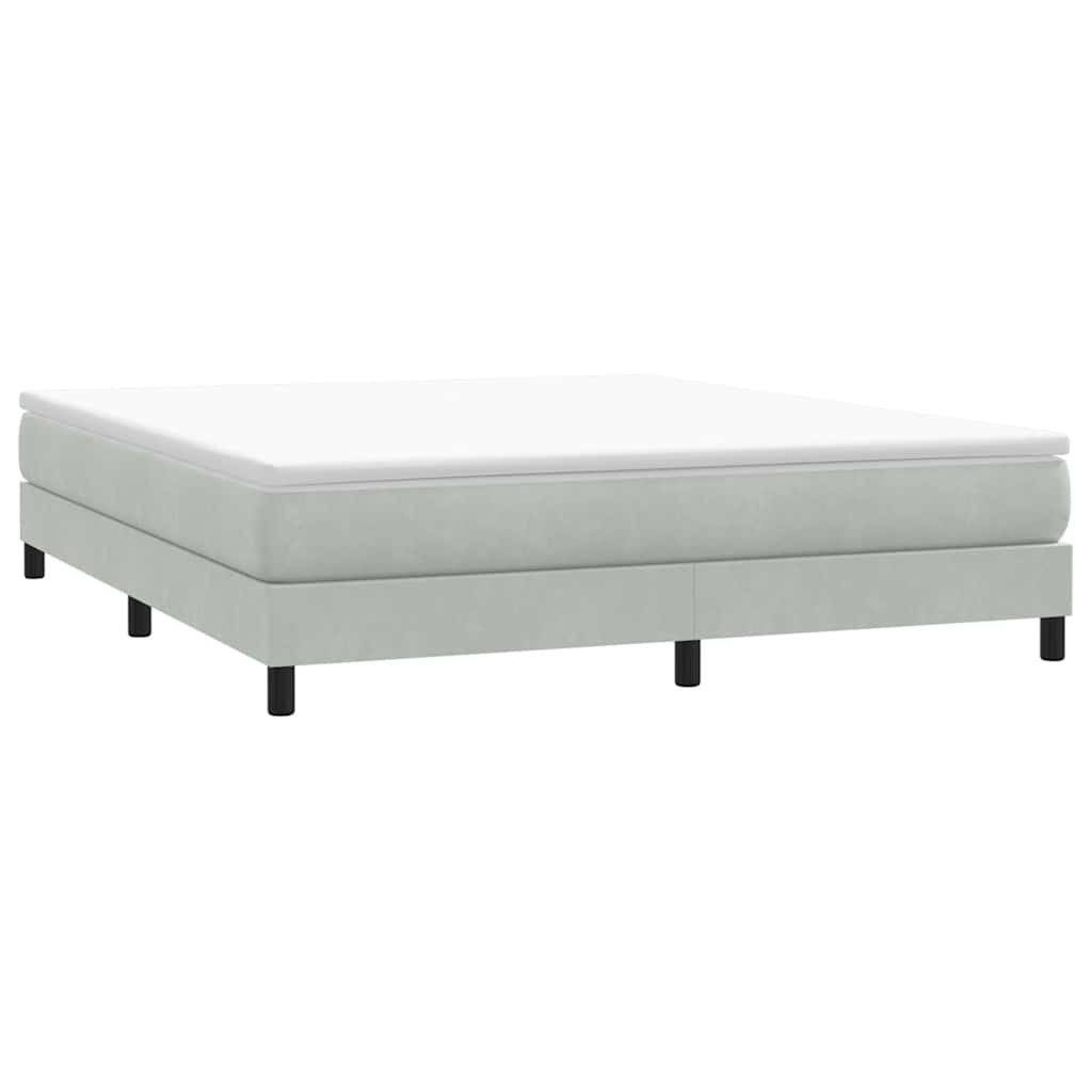 Boxspring zonder matras fluweel lichtgrijs 180x210 cm