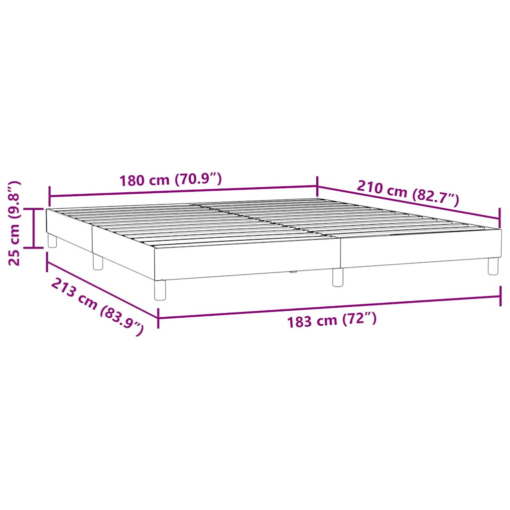 Boxspring zonder matras fluweel donkergrijs 180x210 cm