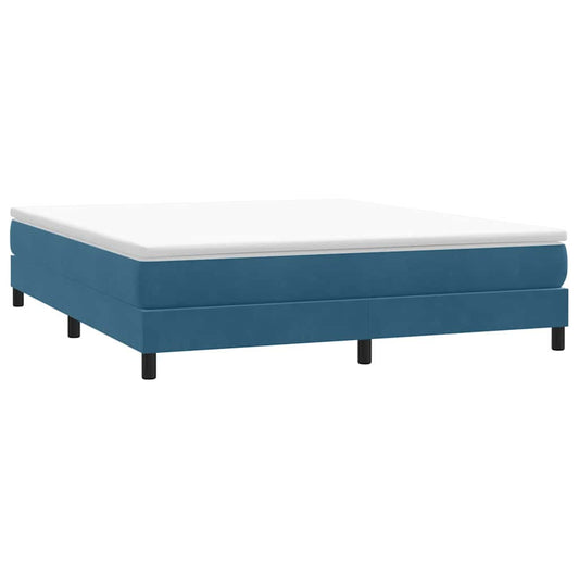 Boxspring zonder matras fluweel donkerblauw 180x210 cm