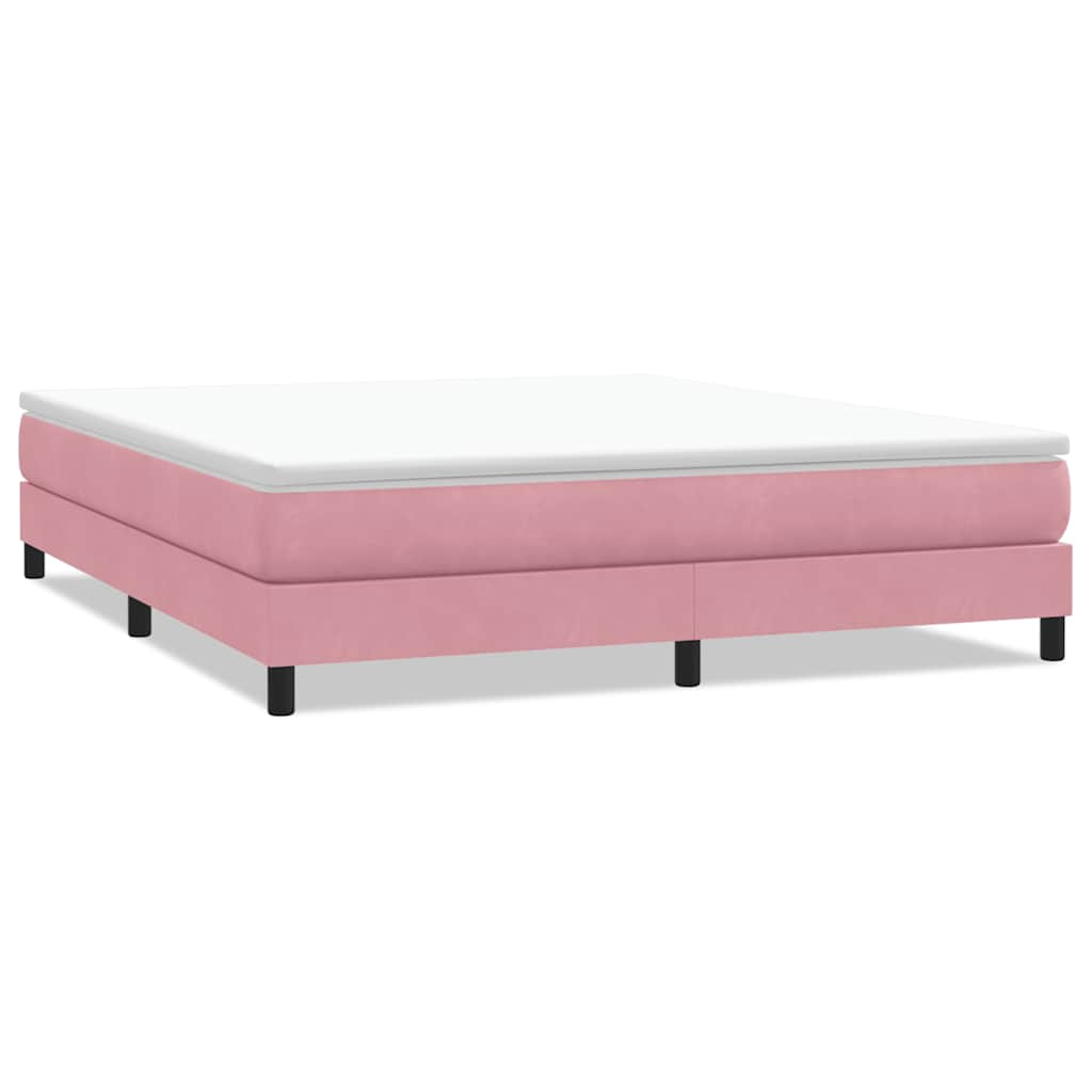 Boxspring zonder matras fluweel roze 180x210 cm