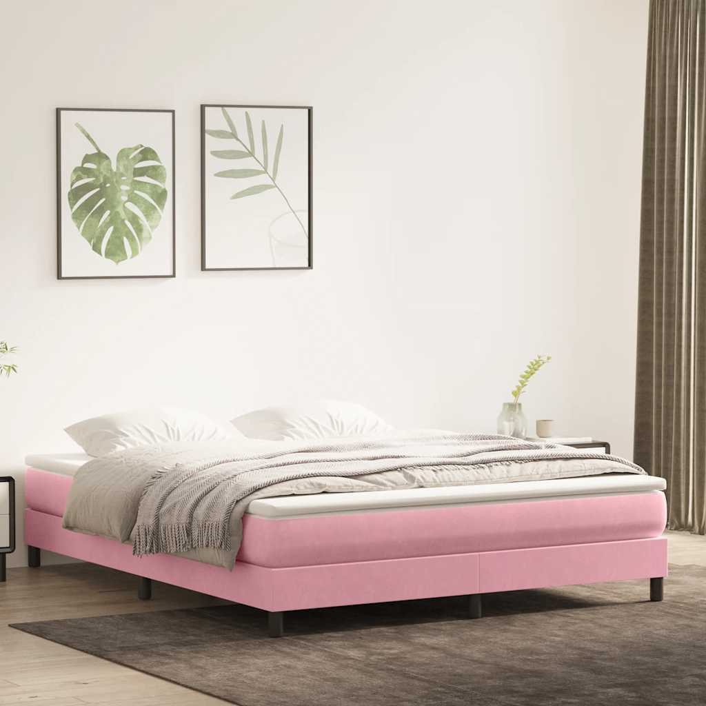 Boxspring zonder matras fluweel roze 180x210 cm