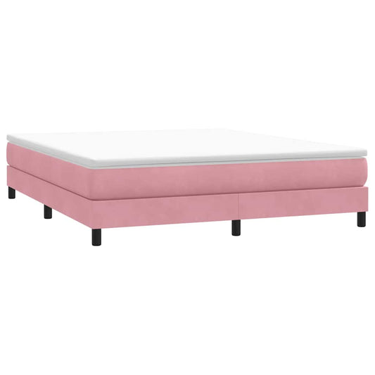 Boxspring zonder matras fluweel roze 180x210 cm