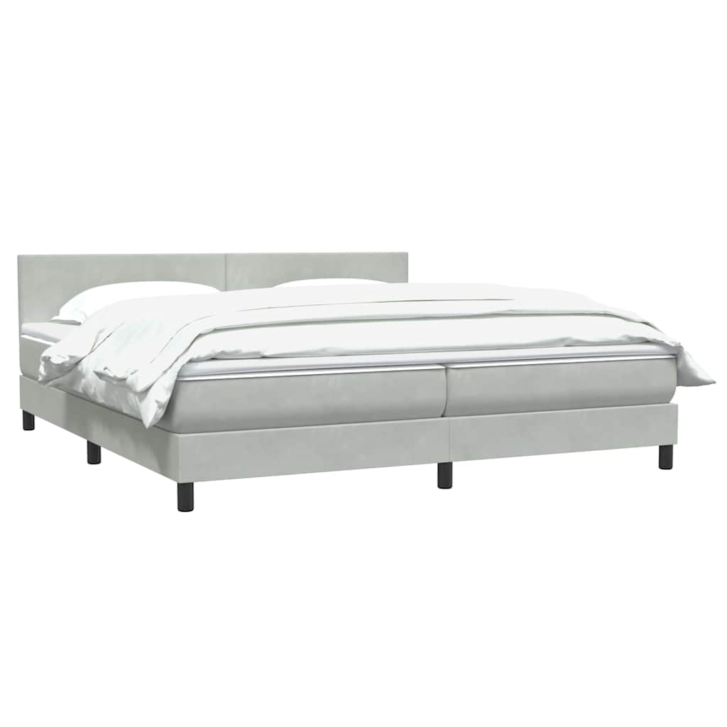 Boxspring met matras fluweel lichtgrijs 180x210 cm