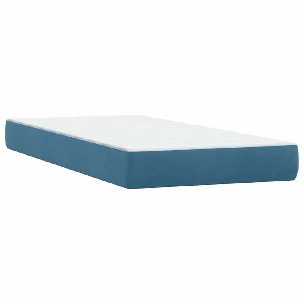 Boxspring met matras fluweel donkerblauw 180x210 cm