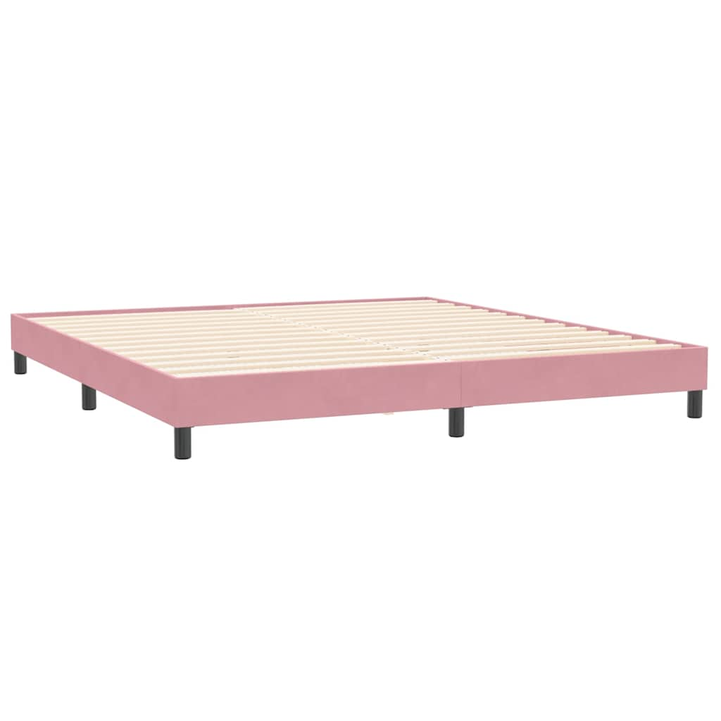 Boxspring met matras fluweel roze 180x210 cm