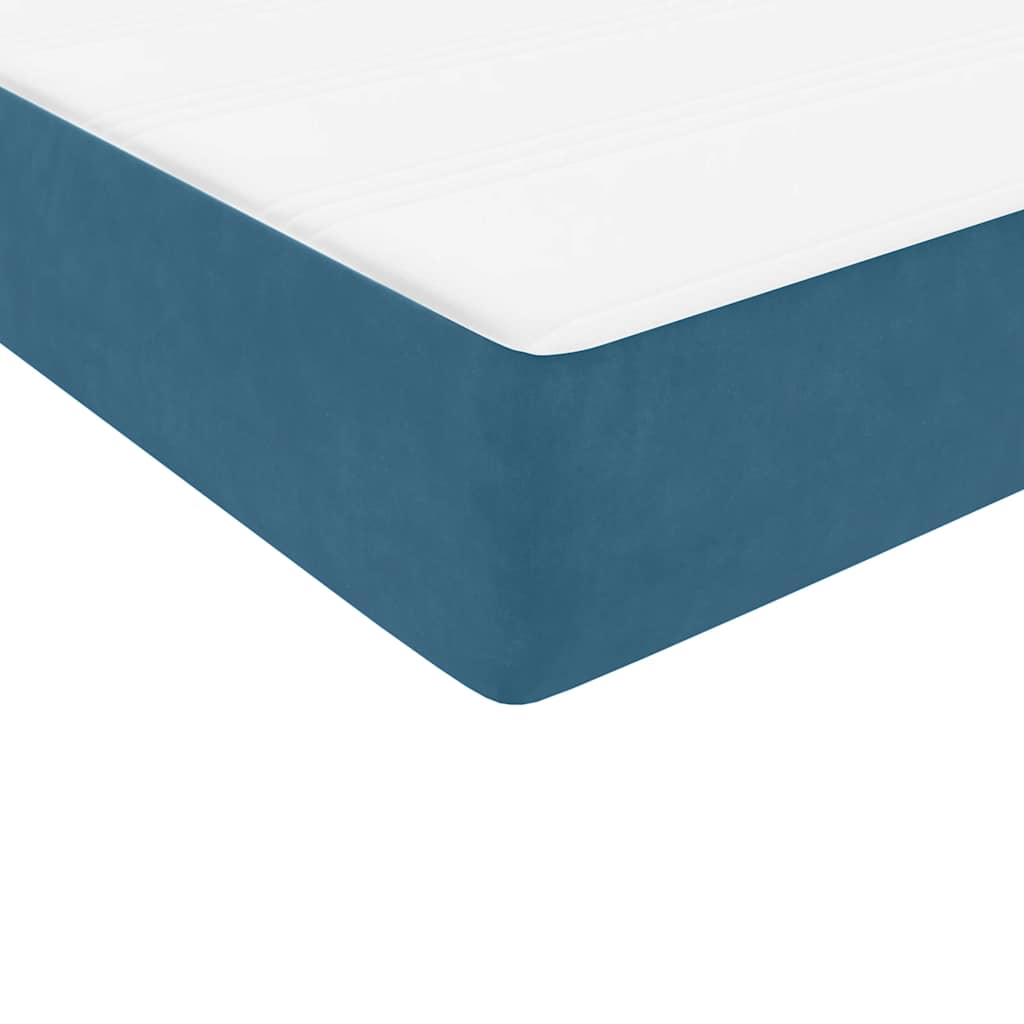 Boxspring met matras fluweel donkerblauw 180x220 cm