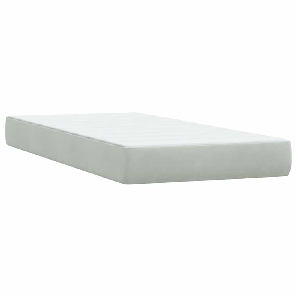 Boxspring met matras fluweel lichtgrijs 80x210 cm