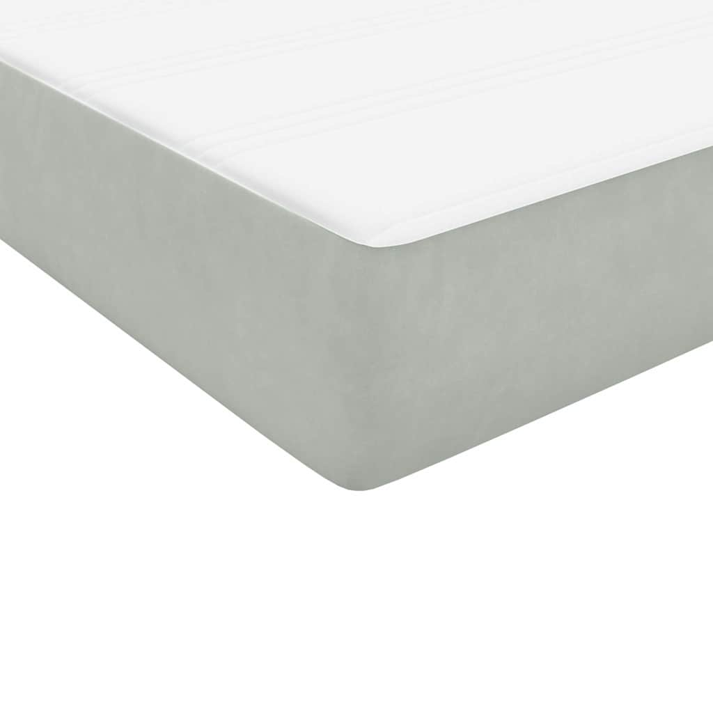 Boxspring met matras fluweel lichtgrijs 80x210 cm