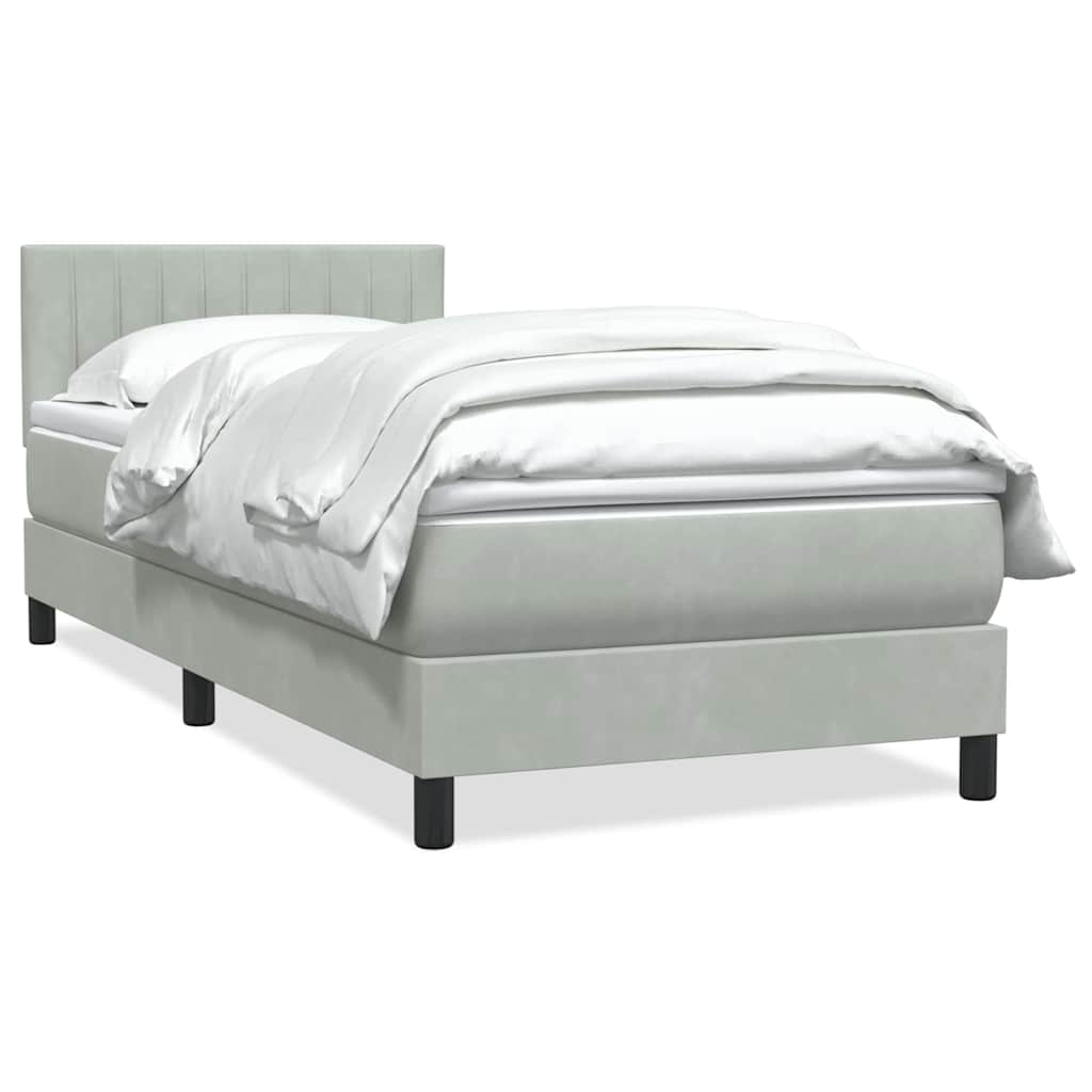 Boxspring met matras fluweel lichtgrijs 80x210 cm