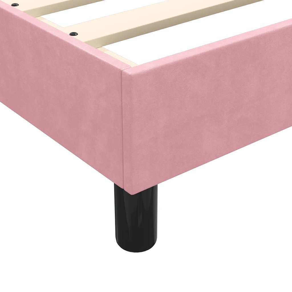 Boxspring met matras fluweel roze 90x210 cm