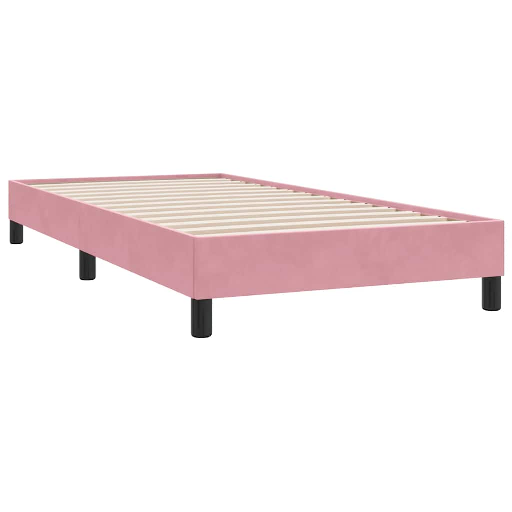 Boxspring met matras fluweel roze 100x210 cm