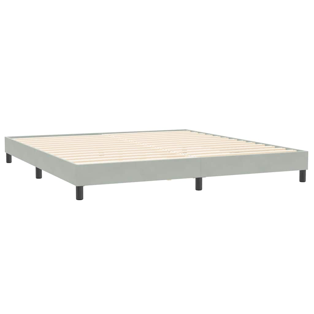 Boxspring met matras fluweel lichtgrijs 180x210 cm