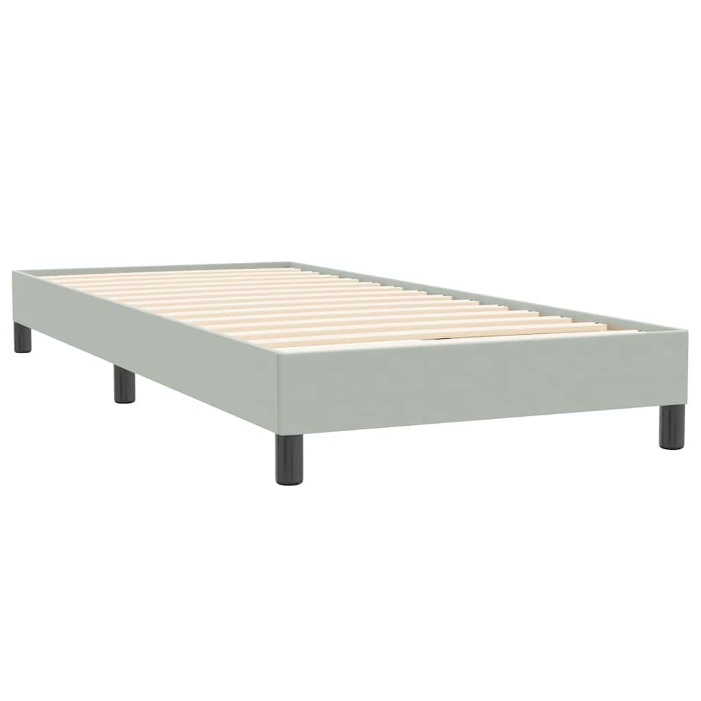 Boxspring met matras fluweel lichtgrijs 80x220 cm