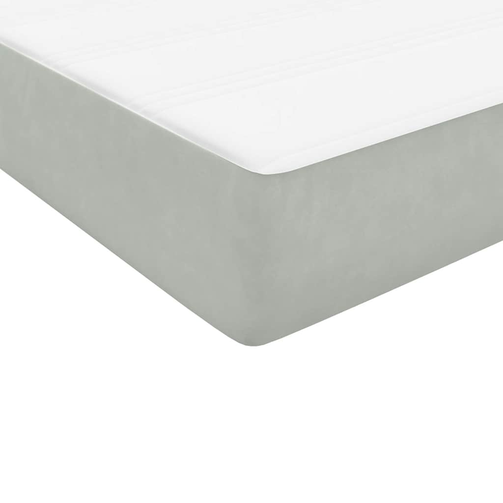 Boxspring met matras fluweel lichtgrijs 80x220 cm