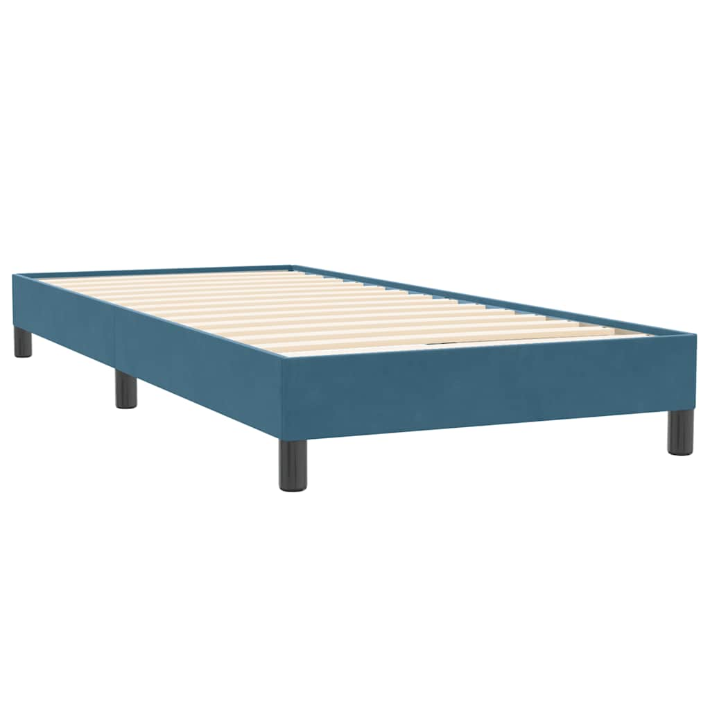 Boxspring met matras fluweel donkerblauw 80x220 cm