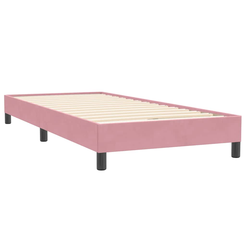 Boxspring met matras fluweel roze 100x220 cm