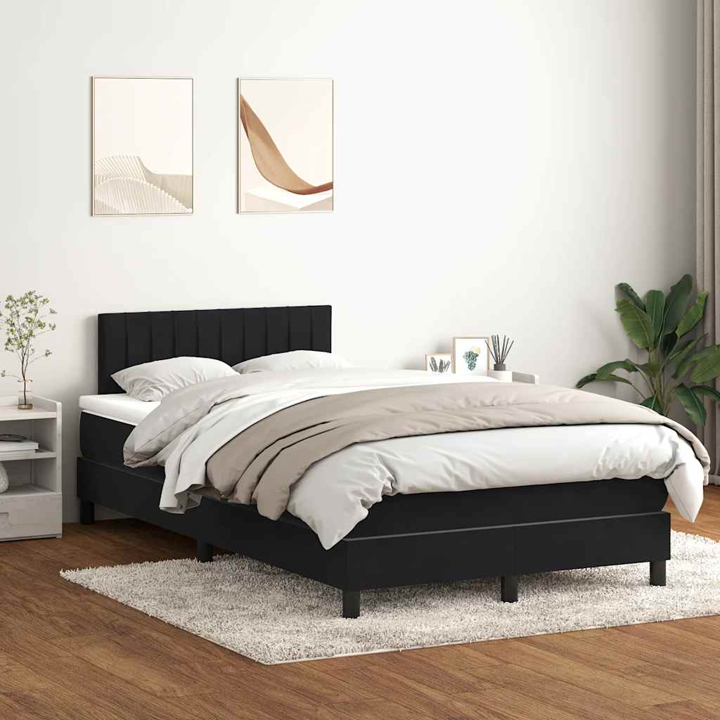 Boxspring met matras fluweel zwart 120x220 cm