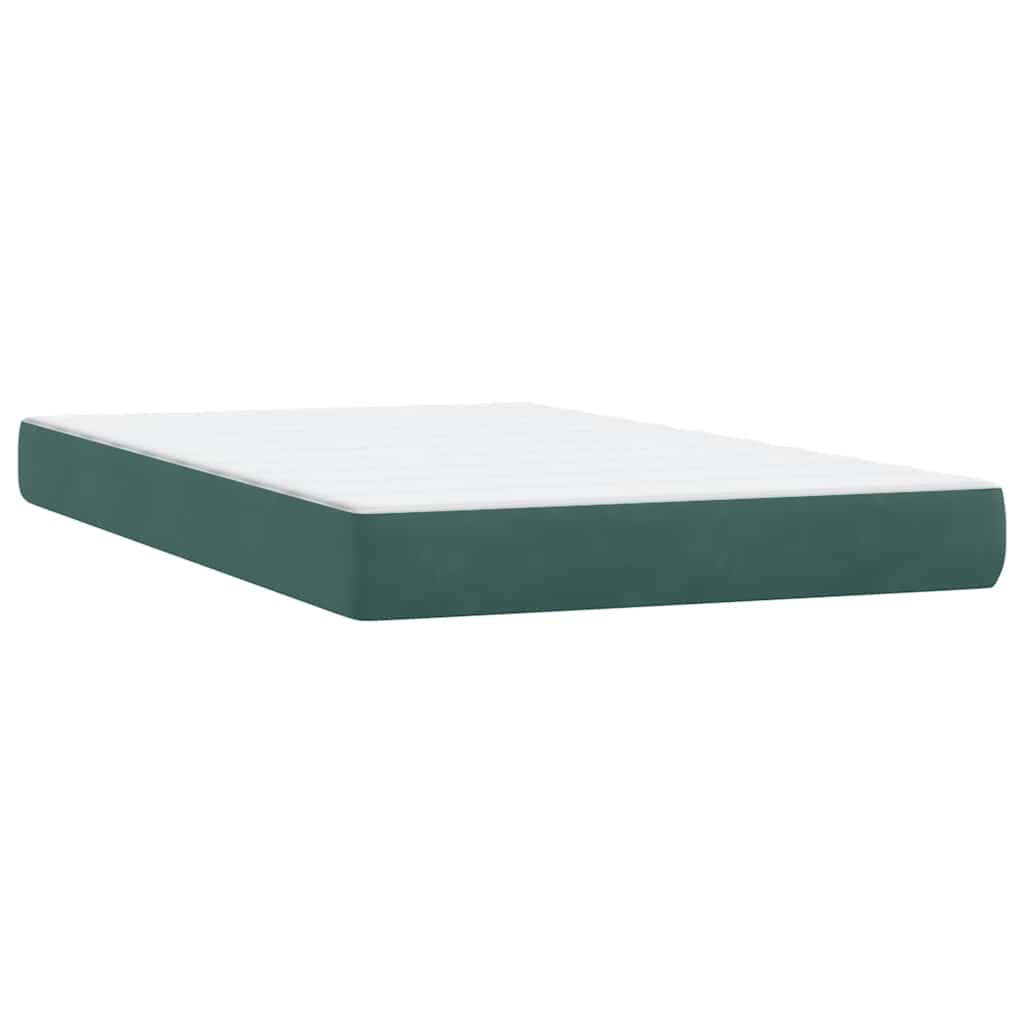 Boxspring met matras fluweel donkergroen 120x220 cm