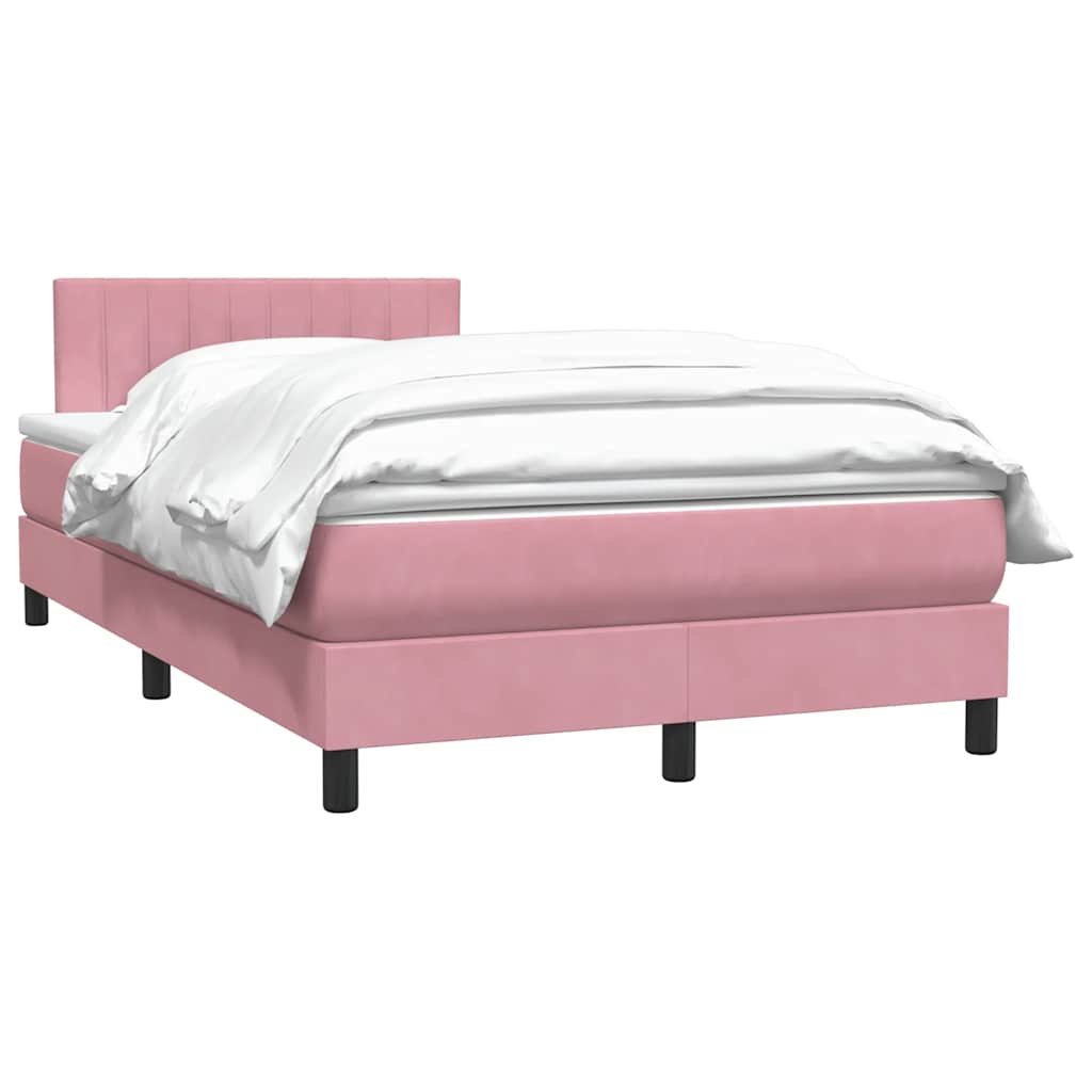 Boxspring met matras fluweel roze 120x220 cm