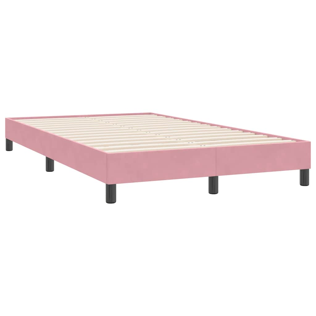 Boxspring met matras fluweel roze 120x220 cm