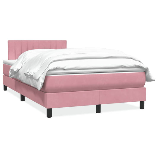 Boxspring met matras fluweel roze 120x220 cm