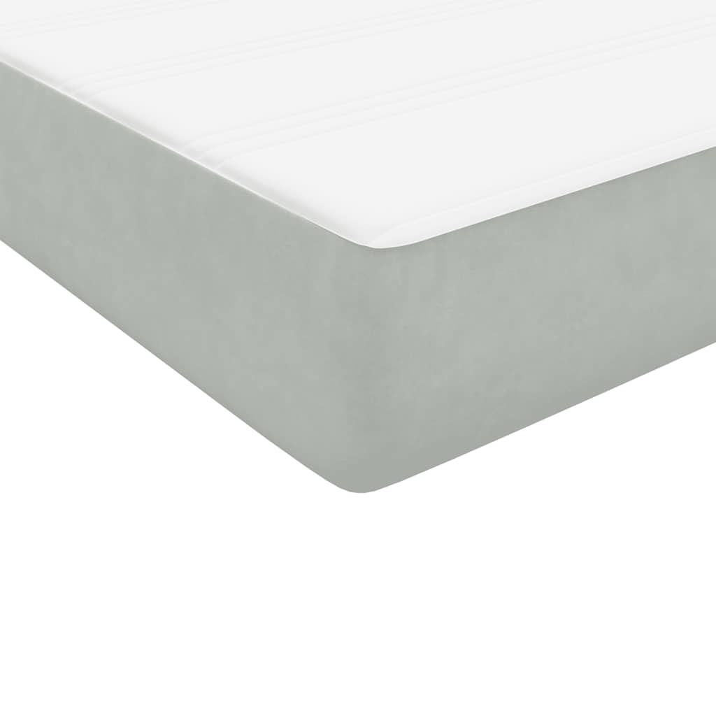 Boxspring met matras fluweel lichtgrijs 140x220 cm