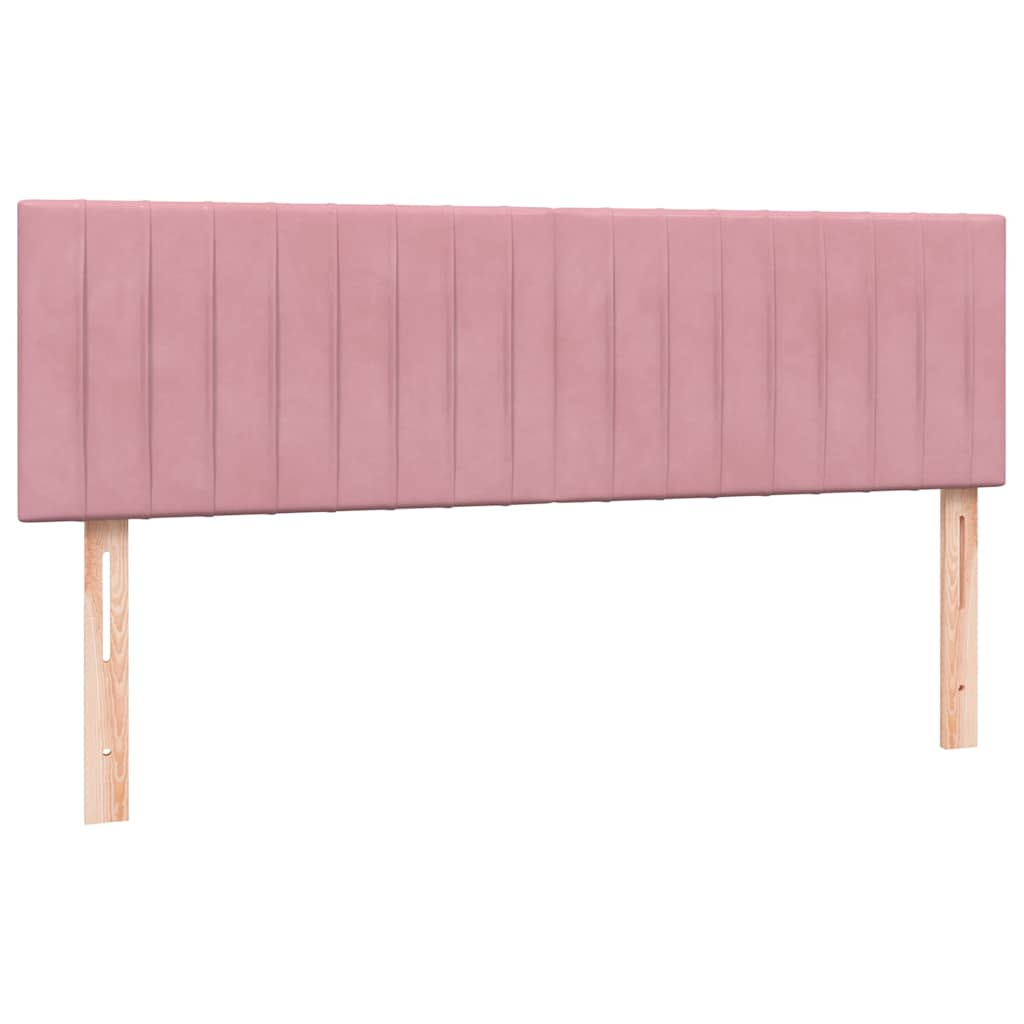 Boxspring met matras fluweel roze 140x220 cm