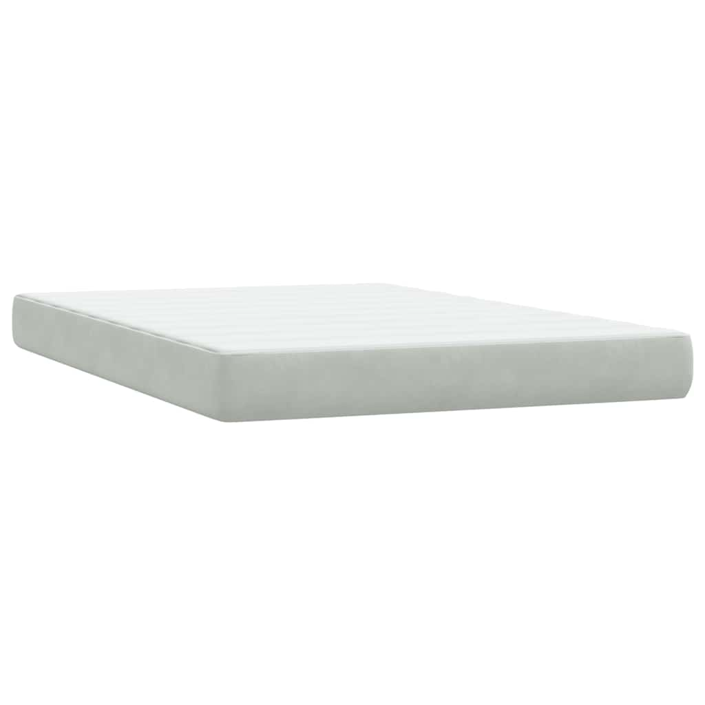 Boxspring met matras fluweel lichtgrijs 160x220 cm