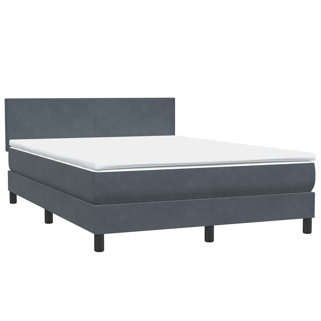 Boxspring met matras fluweel donkergrijs 160x220 cm