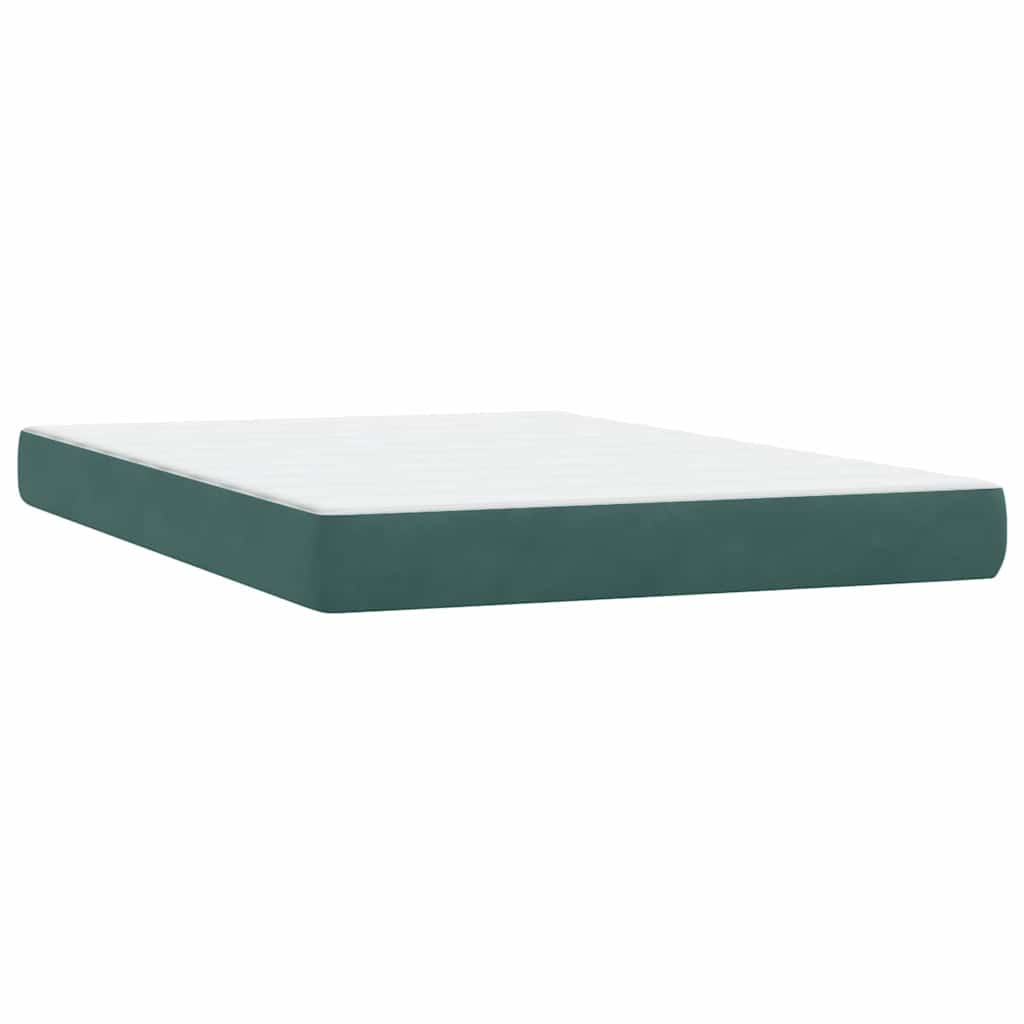 Boxspring met matras fluweel donkergroen 160x220 cm