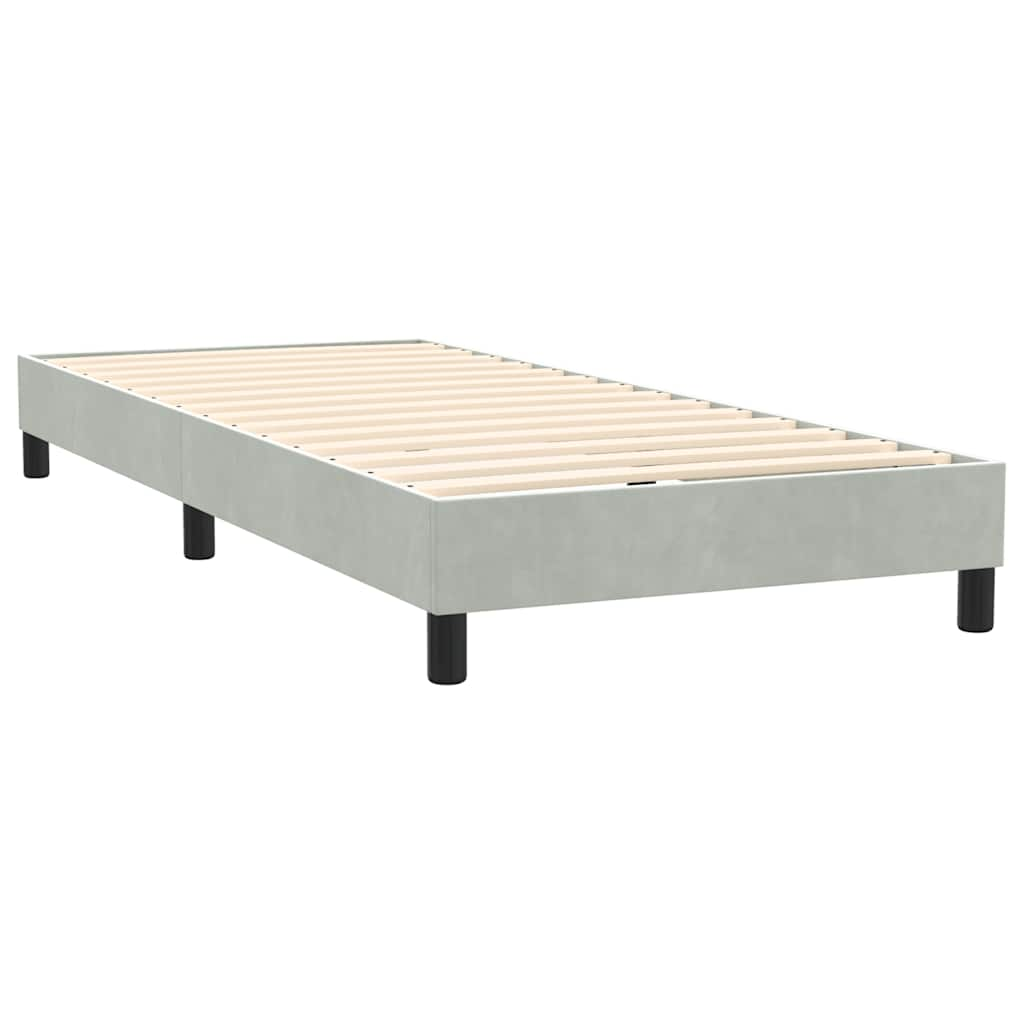 Boxspring met matras fluweel lichtgrijs 90x220 cm