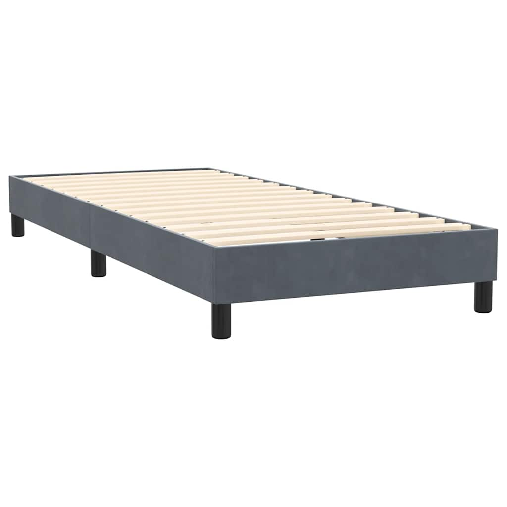 Boxspring met matras fluweel donkergrijs 90x220 cm