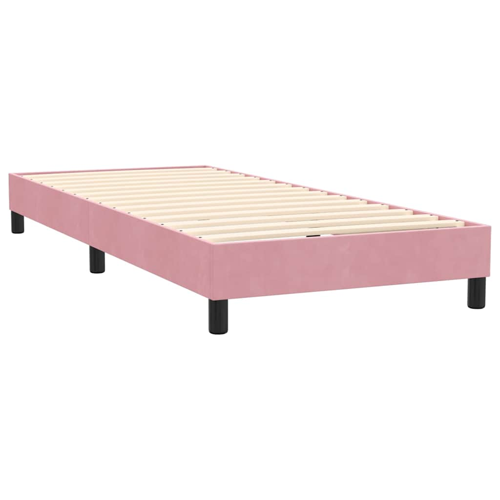 Boxspring met matras fluweel roze 90x220 cm