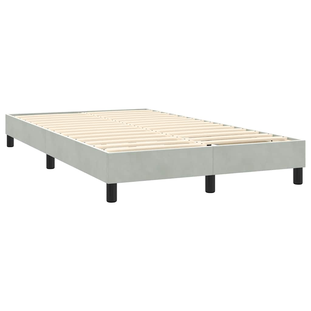 Boxspring met matras fluweel lichtgrijs 120x220 cm