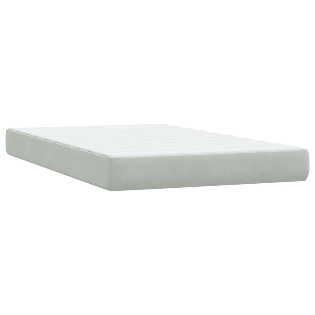 Boxspring met matras fluweel lichtgrijs 120x220 cm