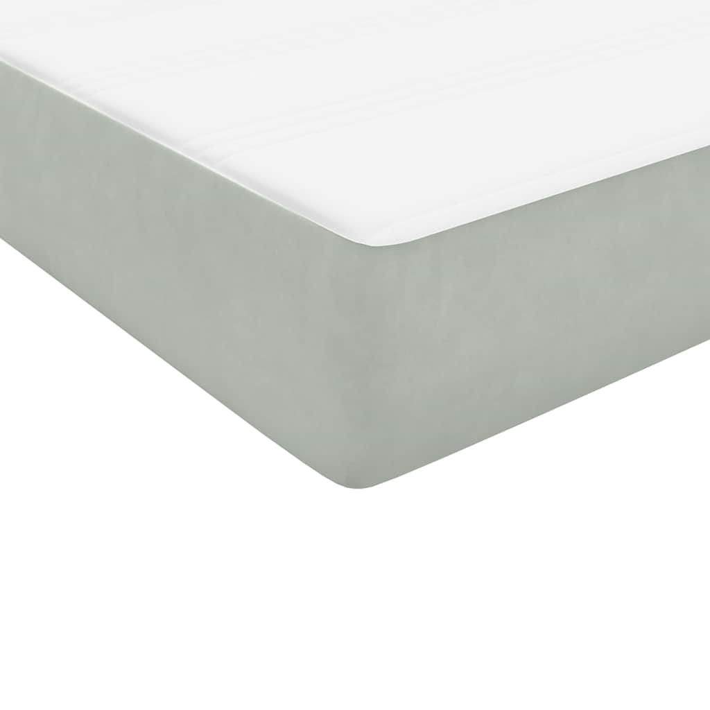 Boxspring met matras fluweel lichtgrijs 120x220 cm