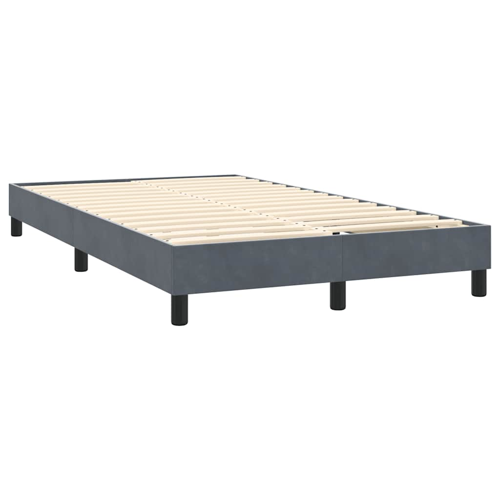 Boxspring met matras fluweel donkergrijs 120x220 cm