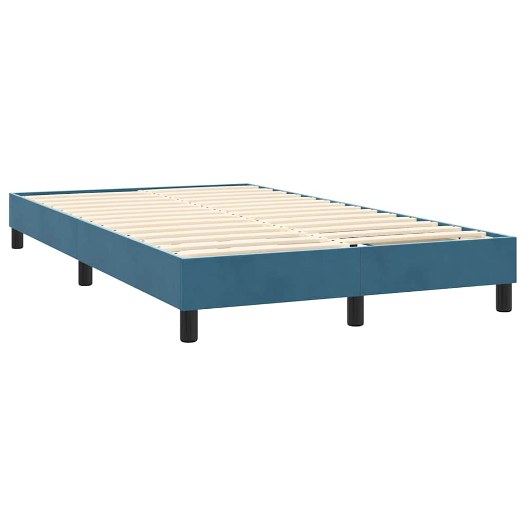 Boxspring met matras fluweel donkerblauw 120x220 cm