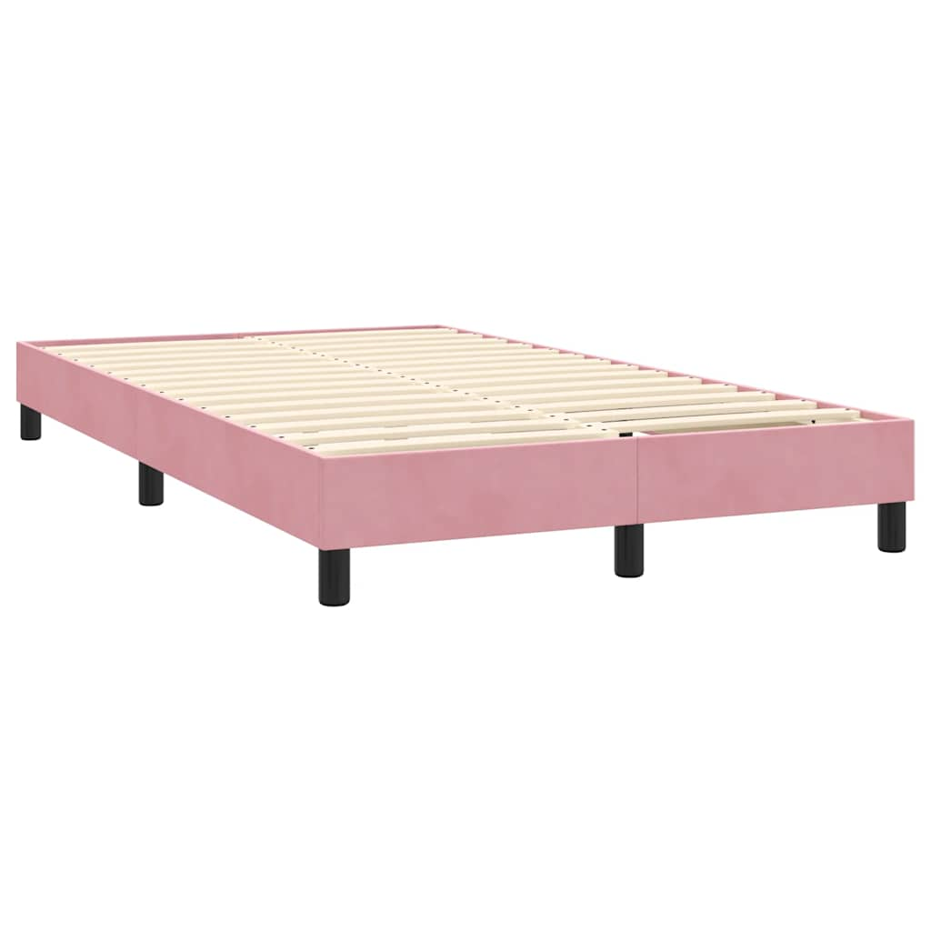 Boxspring met matras fluweel roze 120x220 cm