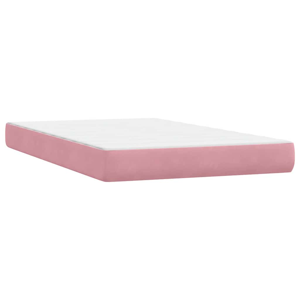 Boxspring met matras fluweel roze 120x220 cm