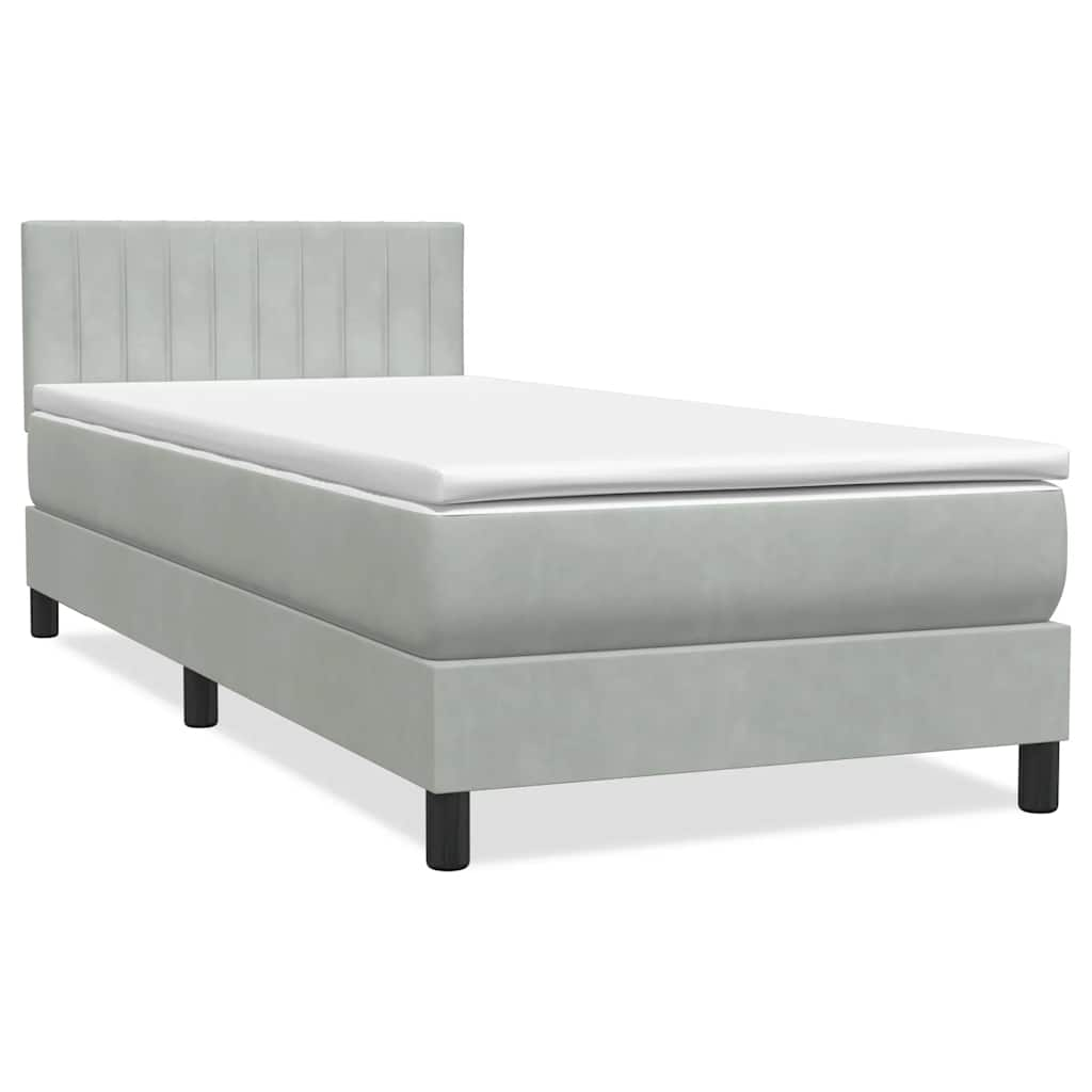 Boxspring met matras fluweel lichtgrijs 80x210 cm