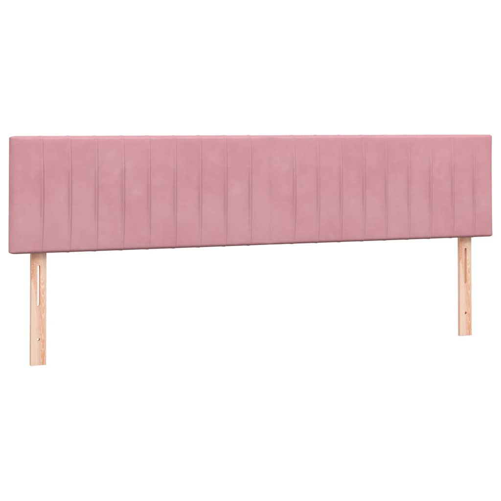 Boxspring met matras fluweel roze 200x210 cm