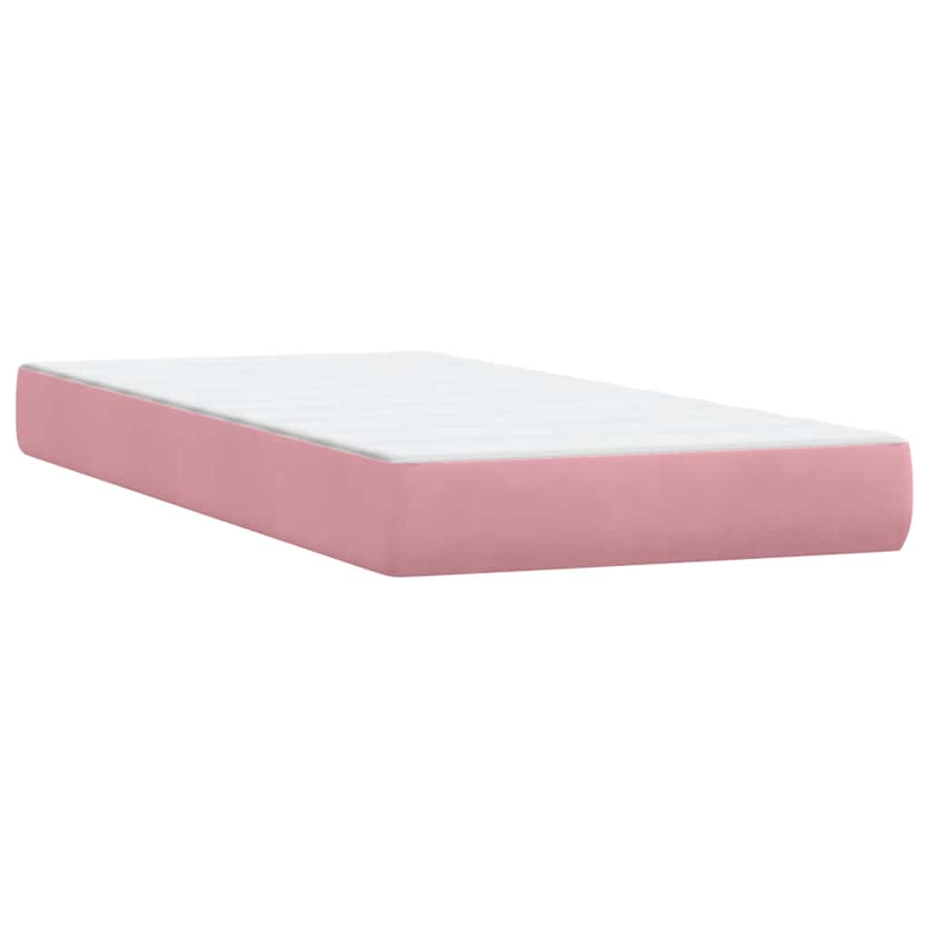 Boxspring met matras fluweel roze 200x210 cm