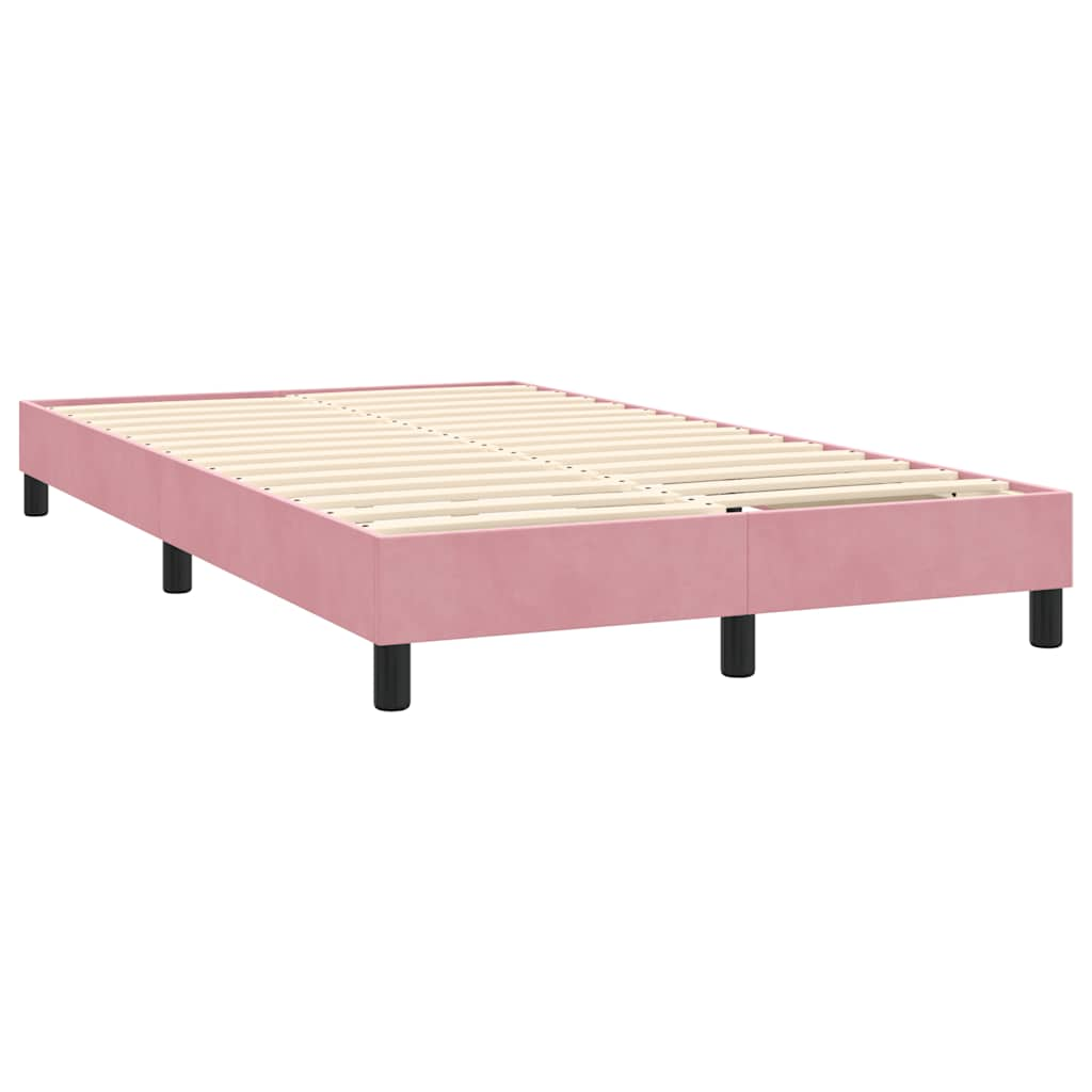 Boxspring met matras fluweel roze 160x220 cm